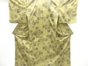 源氏車模様手織り紬着物